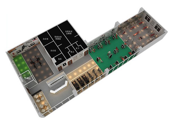 800平方健身房配置方案-广西壹号娱乐体育健身器材有限公司