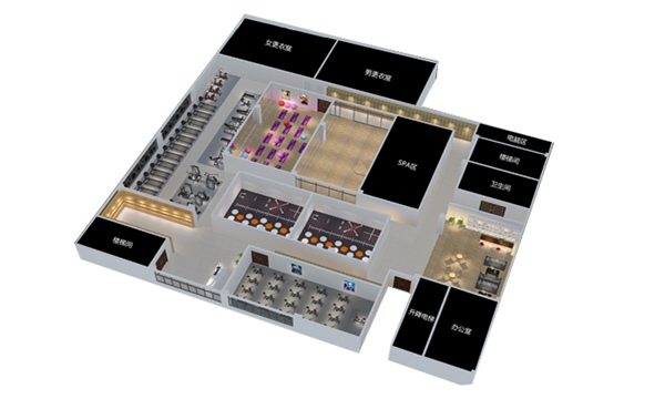 1700平方健身房配置方案-广西壹号娱乐体育健身器材有限公司