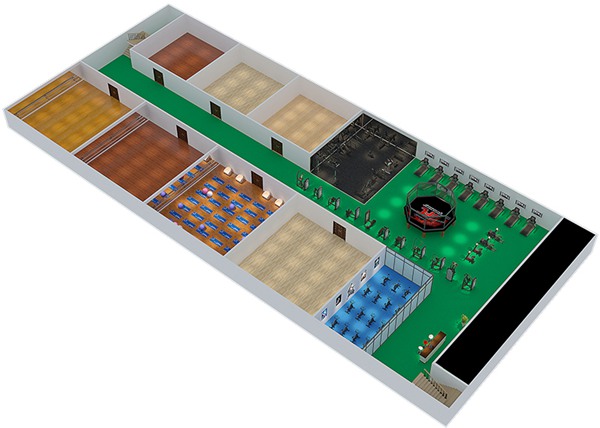 1800平方健身房配置方案-广西壹号娱乐体育健身器材有限公司