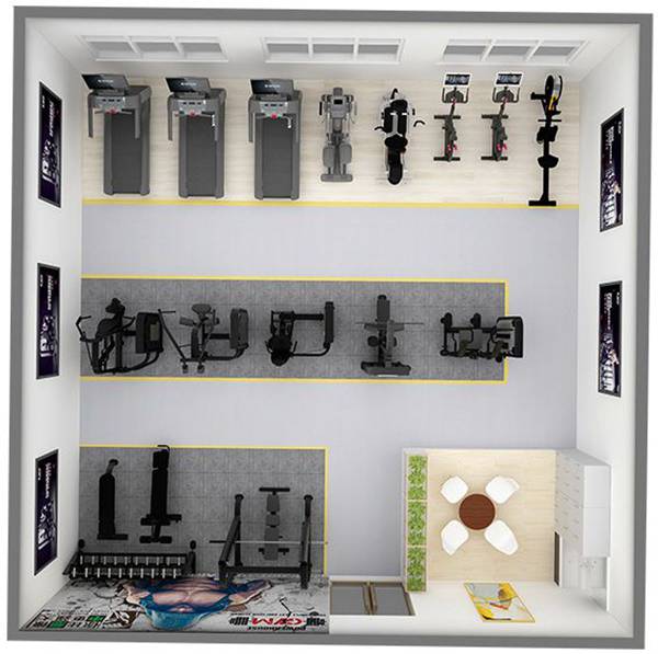 100平方健身房配置方案-广西壹号娱乐体育健身器材有限公司